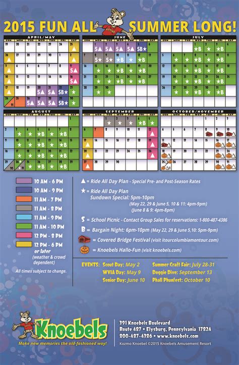 Knoebels Calendar